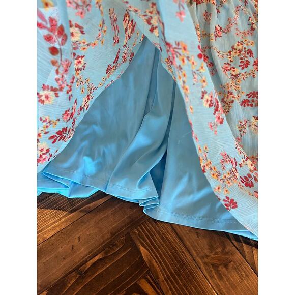 Lauren Conrad Floral Fairy Cottage Core Women 2XL Blue Loose Beach Spring Easter - Picture 8 of 9